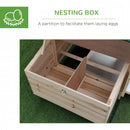 Wooden Chicken Coop with Nesting Box and Run - Outdoor Pet Cage