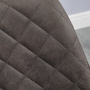 Set of 2 Dark Grey Microfiber Bar Stools with Steel Frame