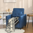 Blue Convertible Sleeper Chair with Adjustable Backrest and Side Pockets
