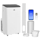 Portable 14,000 BTU Air Conditioner - WiFi Smart Home, Dehumidifier, Fan, 24H Timer - White