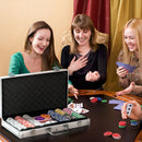 500-Piece Poker Chips Set with Mat, Cards, Dealer & Dices - Red