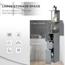Grey Tall Bathroom Storage Cabinet with Shelves and Drawers