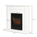 Modern Curved Electric Fireplace with LED Flames & Remote Control - Marble Stone Finish