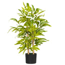 Green Bamboo Tree in Pot - Indoor Outdoor Decor, 15x15x60cm