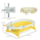 Yellow Foldable Baby Bathtub Set with Thermostatic Water Plug