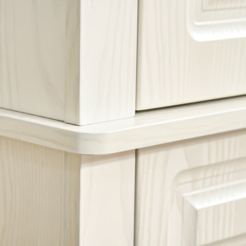 White Wood Grain Kitchen Cupboard with 4 Doors and Drawer, 180cm