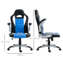 Blue Gaming Swivel Chair with Flip-up Armrest and Adjustable Height
