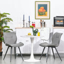 Adjustable White Steel Frame Bar Table - Height 67-93cm