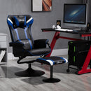 Blue Gaming Chair Set with Footrest, Headrest, and Lumbar Support