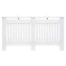White Slatted Radiator Cover Cabinet with MDF Lined Grill (152 x 19 x 81 cm)