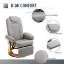 Grey PU Recliner Chair with Footrest and Headrest