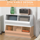 White 2-Cube Storage Cabinet with Compartments