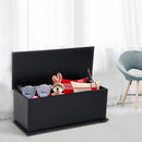 Black Wooden Storage Box Chest with Lid - 100 x 40 x 40 cm