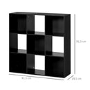 Black Nine-Cube Compact Shelving Unit