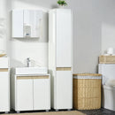 White Tall Bathroom Storage Cabinet with Adjustable Shelves