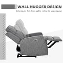 Electric Reclining Chair with USB Port and Footrest - Charcoal Grey