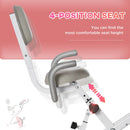 Pink Foldable Recumbent Exercise Bike with 8-Level Magnetic Resistance