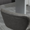 Dark Grey Swivel Barstools Set, 2 Breakfast Bar Chairs with Backrest & Footrest