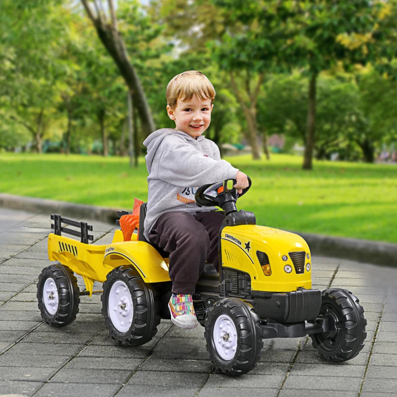 Red Pedal Go Kart with Trailer & Tools for Kids