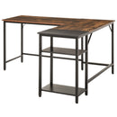 Rustic Brown L-Shaped Industrial Corner Desk with Adjustable Storage Shelf