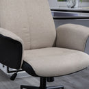 Beige Linen Office Chair with Adjustable Height and Swivel Wheels