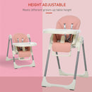 Foldable Pink PU Highchair for Babies