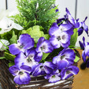 Set of 2 White Artificial Orchid Plants in Wicker Baskets