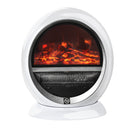 White Electric Fireplace Heater with Realistic Flame Effect