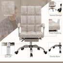 Beige Ergonomic Massage Office Chair with Heat and Footrest