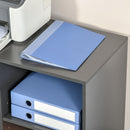 Grey Mobile Printer Stand with 3 Drawers and 2 Shelves - Modern Office Storage