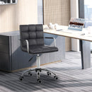 Black PU Leather Swivel Office Chair with Adjustable Height and Armrest