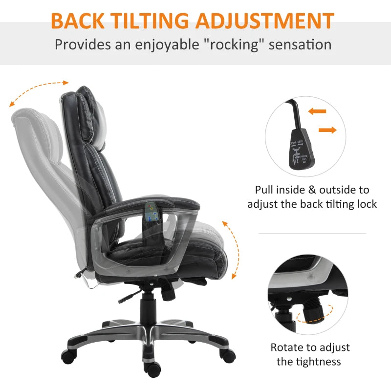 Black High Back Massage Office Chair with Vibration & Armrest