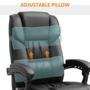 Black PU Leather Massage Office Chair with Footrest