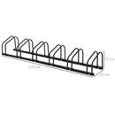 Black Bike Parking Rack for Floor or Wall Mount - 6 Racks, 179L x 33W x 27H