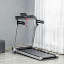 Silver Electric Folding Treadmill with Quick Speed Controls and LED Monitor