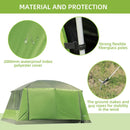 2-Room Tunnel Camping Tent with Porch & Lamp Hook, Portable Carry Bag - Blue