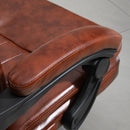 Brown Massage Office Chair with Footrest & Reclining Back