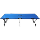 Blue Foldable Double Camping Cot with Carry Bag