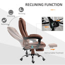 Brown Heated Massage Office Chair with Footrest