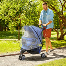 Blue Dog Stroller with Cover for Small Pets