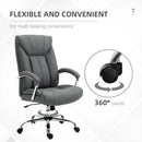 Grey Linen Home Office Chair with Adjustable Height & Swivel Wheels