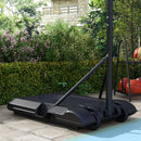 Adjustable Basketball Stand Net System with Wheels, Enlarged Base, Black, PE Backboard