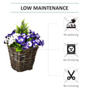 Set of 2 White Artificial Orchid Plants in Wicker Baskets