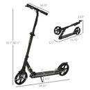 Blue Folding Kick Scooter with Adjustable Height and Dual Brake