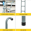 Galvanized Trampoline Ladder with Non-slip Mat - 12/14ft, Black