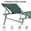 Green Folding Reclining Sun Lounger Chair with Adjustable Backrest