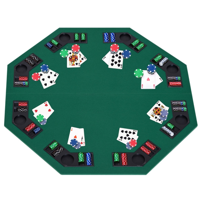 Portable 1.2m 8-Player Poker Table Top - Green