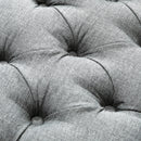 Grey Tufted Upholstered Window Seat Bench