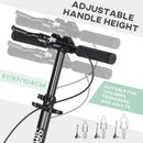 Foldable Kick Scooter for Teens - Black, Adjustable Handlebar, Dual Brake System