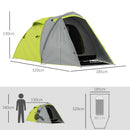 Yellow/Grey 2-Person Dome Tent with Front Porch and Accessories